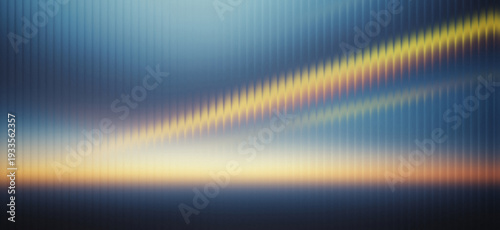 A vibrant and serene abstract image of a sunset with a yellow streak across a blue sky