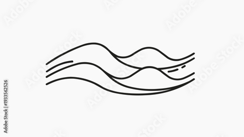 Minimalistic waves graphic design on a white background