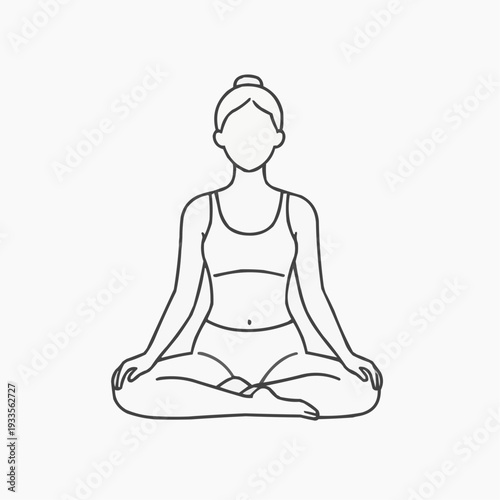 Yoga practitioner in meditation pose, calm and serene, on a minimalist background