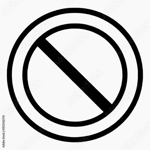 No entry symbol, simple design, black and white style, copyright free concept