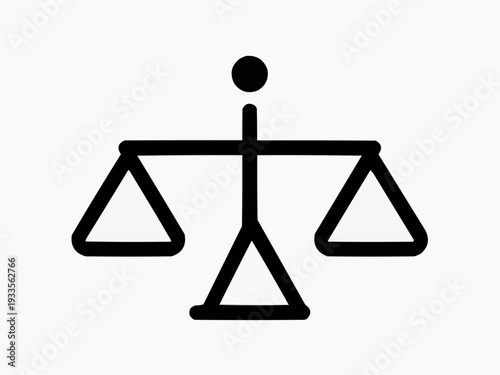 Scales symbol representing justice and balance in a minimalist design