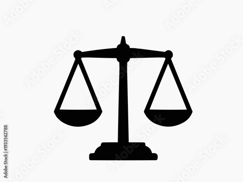 Justice scales symbolizing law and equality on a white background