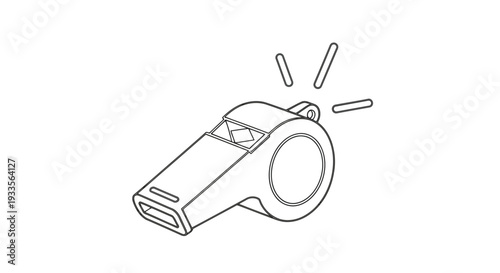 Vector Illustration of a Whistle with Sound Waves Emitted