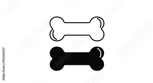 Vector Illustration of Dog Bone Icons in Various Styles