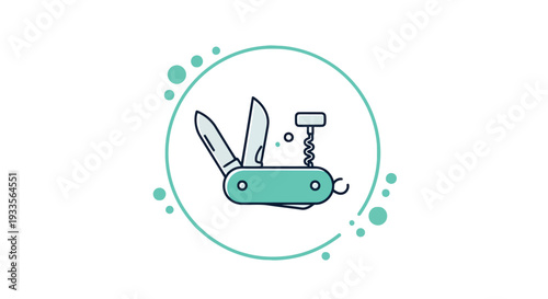 Vector Illustration of a Pocket Knife with Various Tools
