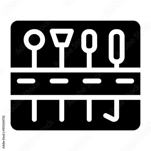 Needles Solid Icon, Sewing Needle Icons Collection, Knitting Needle Silhouette.
