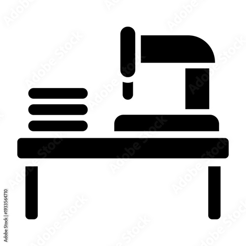 Sewing Machine Solid Icon, Sewing Icons Collection, Tailoring Silhouette.