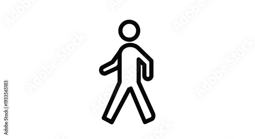 Vector Illustration of a Simple Human Figure Walking