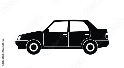 Vector Illustration of a sleek black car on a white background