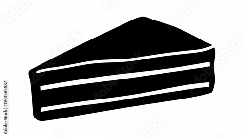 Delicious slice of chocolate cake with creamy filling