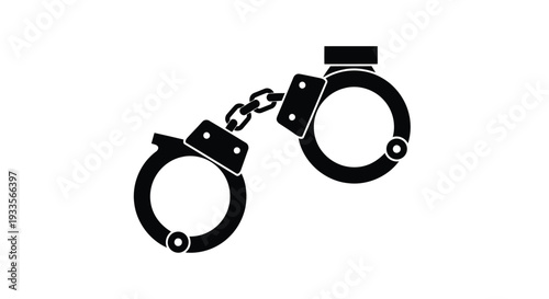 Vector Illustration of Handcuffs Symbolizing Law Enforcement and Justice