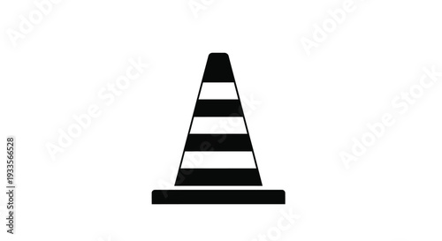 Black and white traffic cone illustration