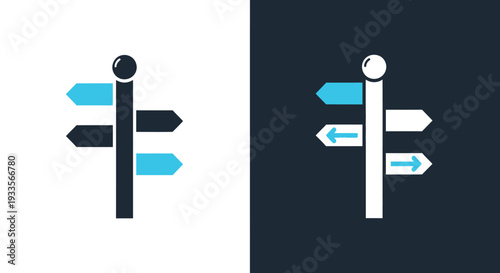 Directional signposts pointing to multiple destinations