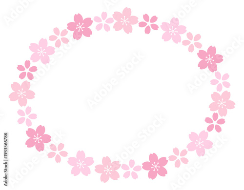 桜の花のフレームのベクターイラスト。春、枠、かわいい