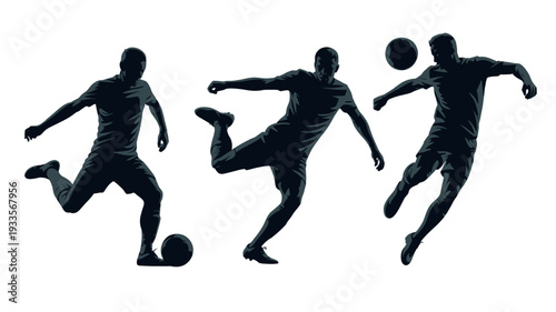 Football player silhouette in action with ball.