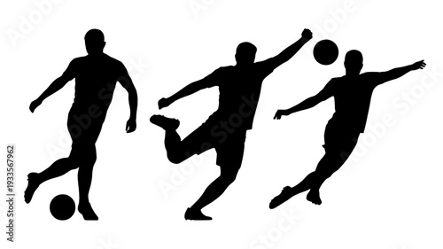 Dynamic silhouettes of soccer players in action, showcasing the sport's energy.