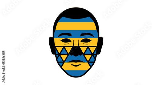 Free Download Abstract face portrait with striking geometric patterns. - GFXLoad