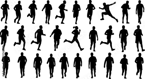 Assortment of Human Silhouettes in Various Poses people figures
