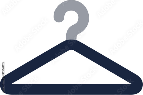 Minimalist Style Clothing Hanger Closet Organizer Equipment Icon Isolated