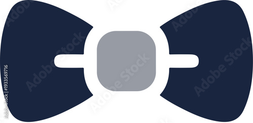 Simple Flat Bowtie Formal Fashion Accessory Icon for Celebration Event