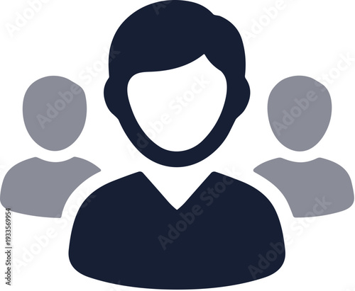 Simple Flat Group of People Icon Symbol for Teamwork Concept