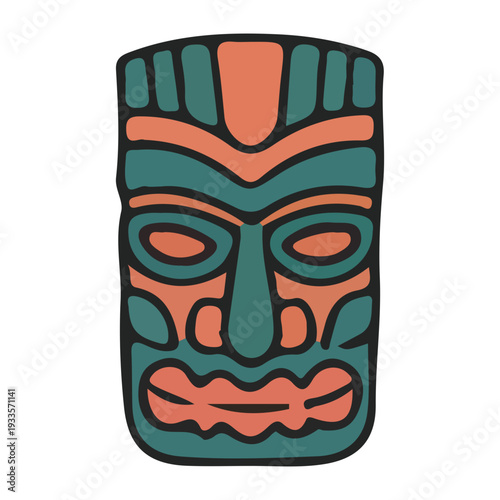 Colorful Tiki Mask Illustration