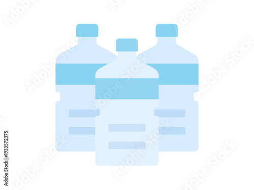 スーパーの、水ペットボトルのアイコンのイラスト