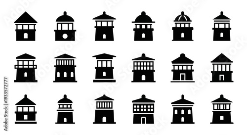 Collection of Traditional Asian-Style Houses in Various Architectural Styles