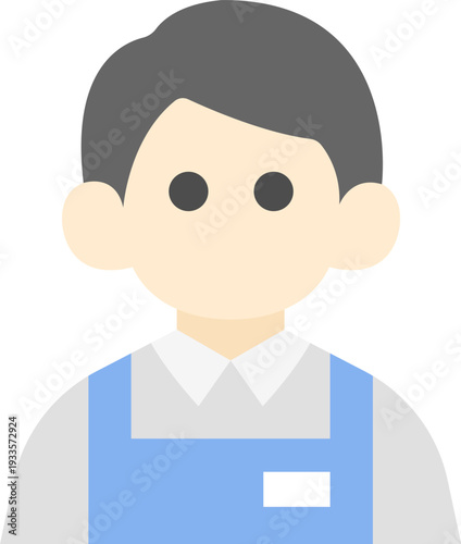 スーパーの男性店員のアイコンのイラスト