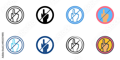 Non judgment icons set multiple style collection. Editable stroke 
