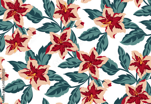 Seamless abstract pattern. Flowers pattern design.