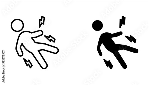 Body pain and Injury line icon. Body aches concept. vector illustration on white background