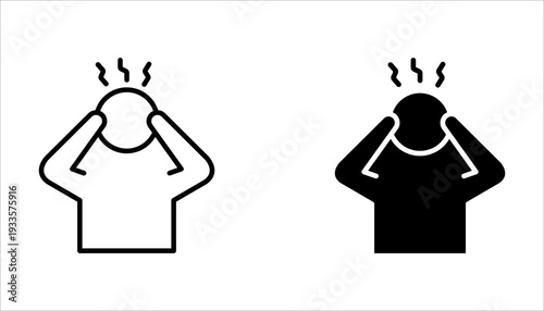 Body pain and Injury line icon. Body aches concept. vector illustration on white background