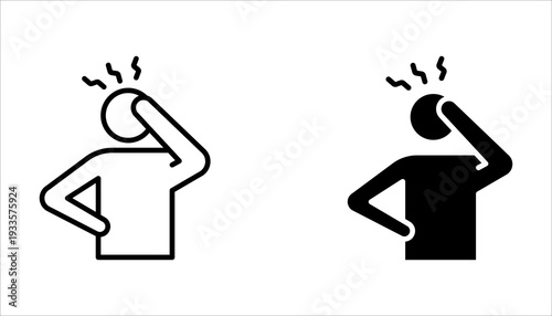 Body pain and Injury line icon. Body aches concept. vector illustration on white background