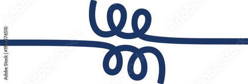 Abstract Blue Swirls and Lines on White Background