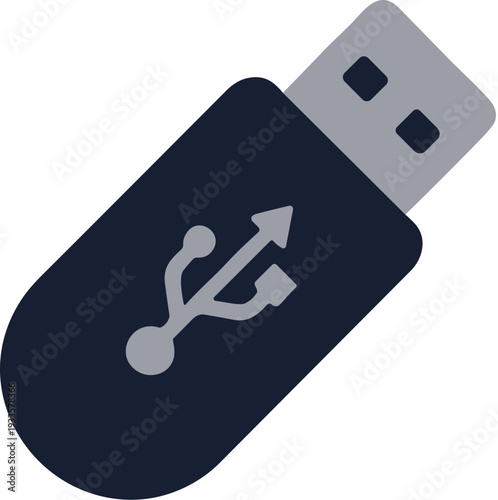 Flat Style Data Storage USB Flash Drive Memory Stick Icon