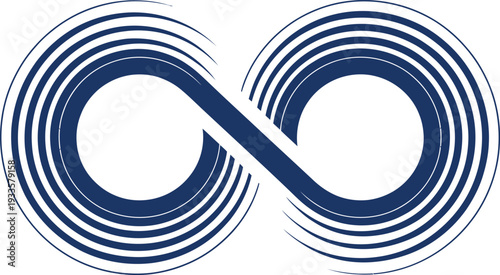 Abstract Infinity Symbol with Concentric Circles and Diagonal Band