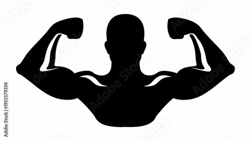 Strong muscular man flexing his muscles in confident pose