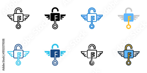 Unlock potential icons set multiple style collection. Editable stroke 

