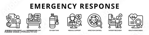 Emergency Response web banner icon illustration