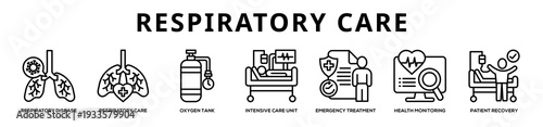 Respiratory Care web banner icon illustration