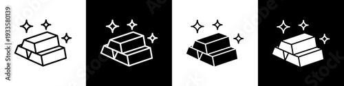 Gold mining black and white icon design concept