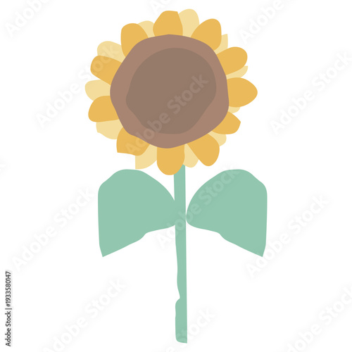 8月の園だよりに使いやすい シンプル手描き素材シリーズ｜ひまわり / Sunflower