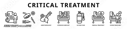 Critical Treatment web banner icon illustration