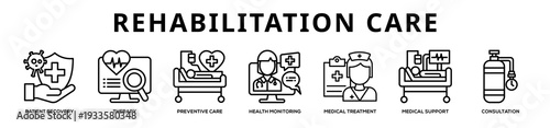Rehabilitation Care web banner icon illustration