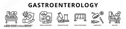 Gastroenterology web banner icon illustration