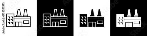 Coal factory black and white icon design concept