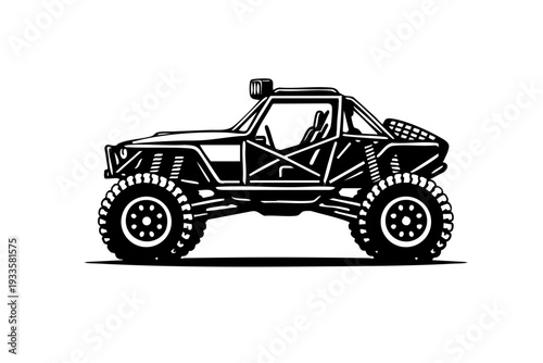 Side profile view of an extreme rock crawler showing ultra-large offroad tires