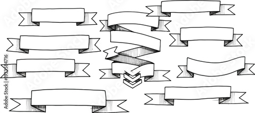 Ribbon banner templates in various styles