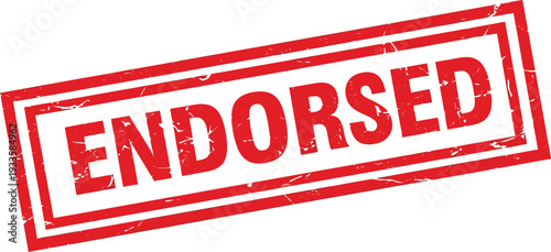 Red official endorsement stamp with bold text